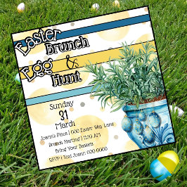 Invitación Fiesta de Brunch de Pascua y Caza de Huevos