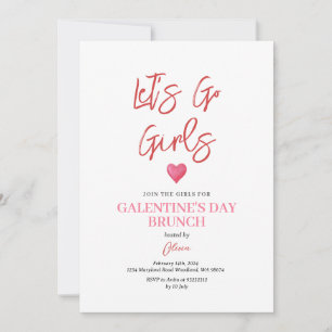 Invitación Fiesta de brunch del Día de Galentine Rosa cena Va