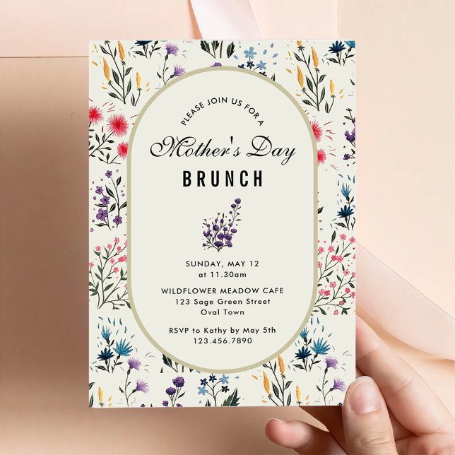 Invitación Fiesta de brunch del Día de la Madre con acuarela (Subido por el creador)