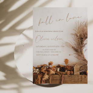 Invitación Fiesta de Brunch Nupcial Rústico de Hojas de Otoño