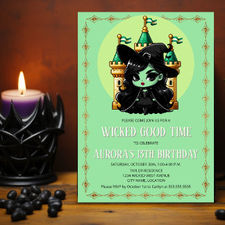 Invitación Fiesta de Buen Tiempo de Bruja Malvada