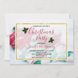 Invitación Fiesta de Bufanda y Mitones de Caña de Caramelo de