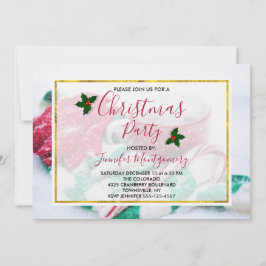 Invitación Fiesta de Bufanda y Mitones de Caña de Caramelo de
