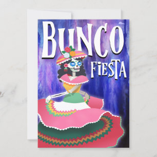 Invitación Fiesta de Bunco Día de Muertos Esqueleto