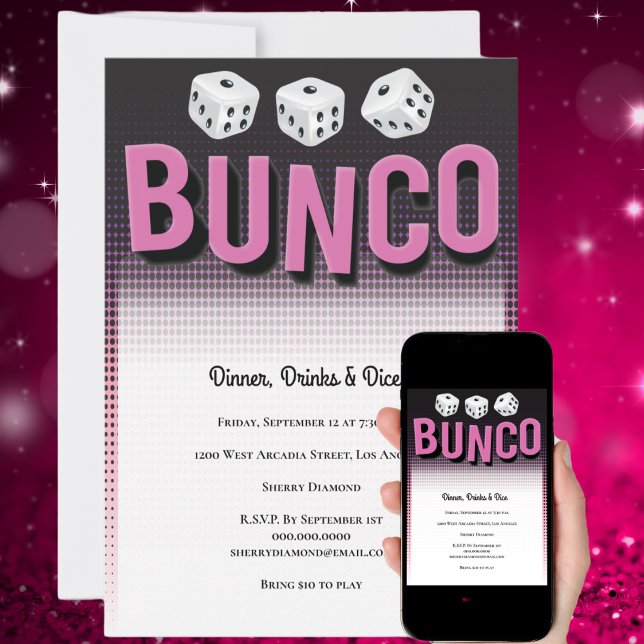 Invitación Fiesta de Bunco Dice (Subido por el creador)