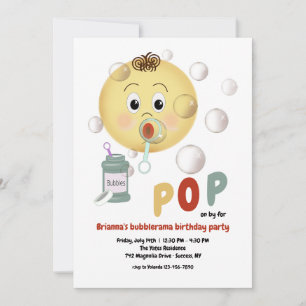 Invitación Fiesta de Burbujas Adorable