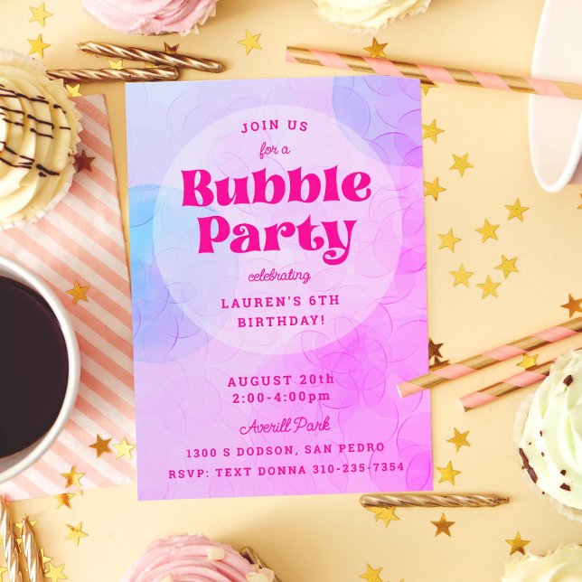 Invitación Fiesta de burbujas burbujas fiesta de cumpleaños m (Subido por el creador)