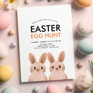 Invitación Fiesta de búsqueda de huevos de Pascua con dos con