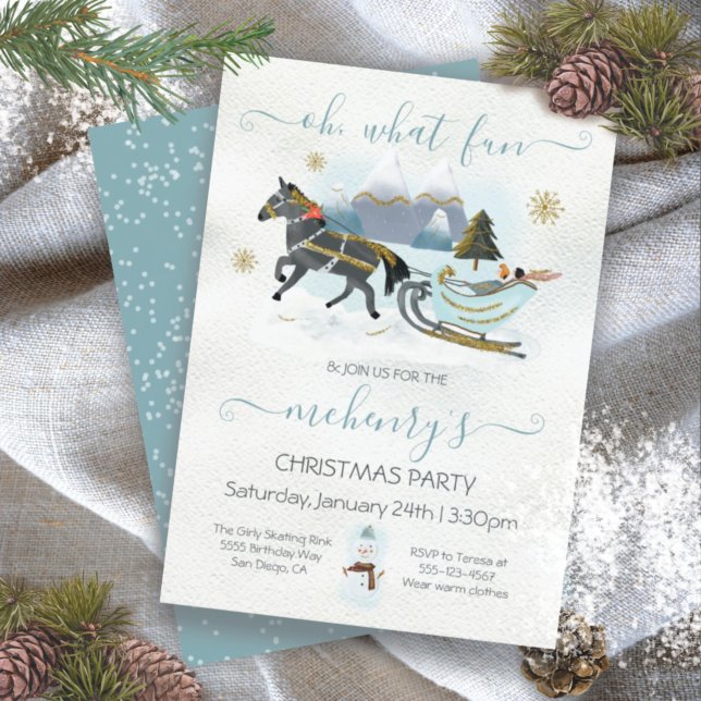 Invitación Fiesta de caballos de paseo en Sleigh (Subido por el creador)