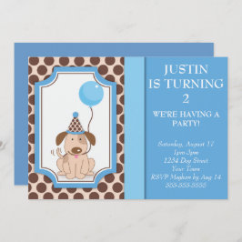 Invitación Fiesta de cachorros azules