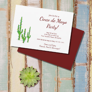 Invitación Fiesta de Cactus del Desierto Cinco de Mayo    