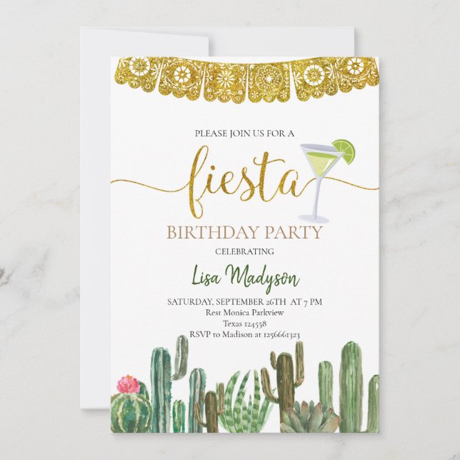 Invitación Fiesta de Cactus en México  (Anverso)