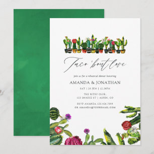 Invitación Fiesta de Cactus Suculentas Cena de Ensayo