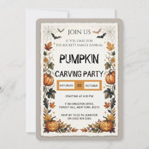 Invitación Fiesta de Calabaza Comestible de Halloween PERSONA