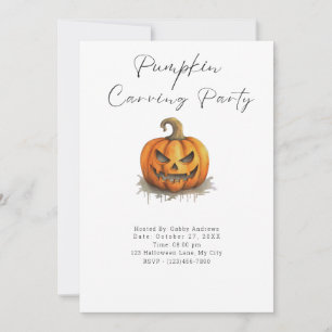Invitación Fiesta de Calabaza Creepy Jack-O' Lantern