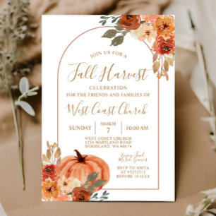 Invitación Fiesta de Calabaza de Cosecha de Otoño, Comunidad 