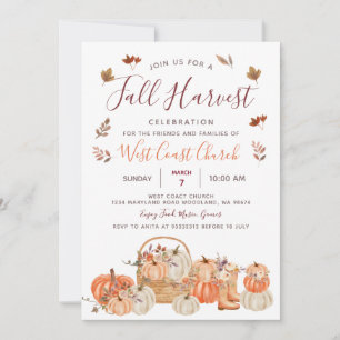 Invitación Fiesta de calabaza de cosecha de otoño, comunidad 