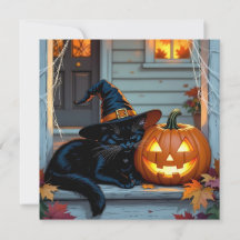 Fiesta de Calabaza de Halloween de Gato Negro Tall