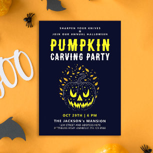 Invitación Fiesta de Calabaza de Halloween Noche Espeluznante