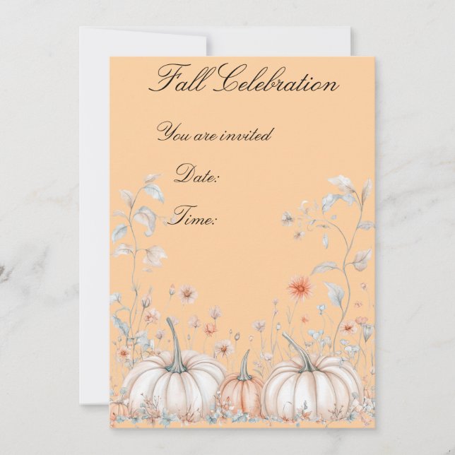 Invitación Fiesta de Calabaza del Día de Acción de Gracias (Anverso)