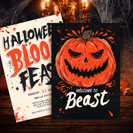 Invitación Fiesta de calabaza Grin Halloween