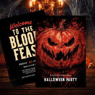 Invitación Fiesta de calabaza Grin Halloween