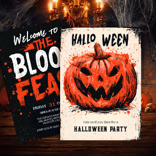 Invitación Fiesta de calabaza Grin Halloween