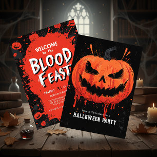 Invitación Fiesta de calabaza Grin Halloween