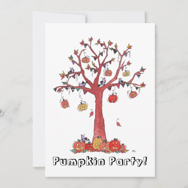 Invitación Fiesta de calabaza Halloween (Anverso)