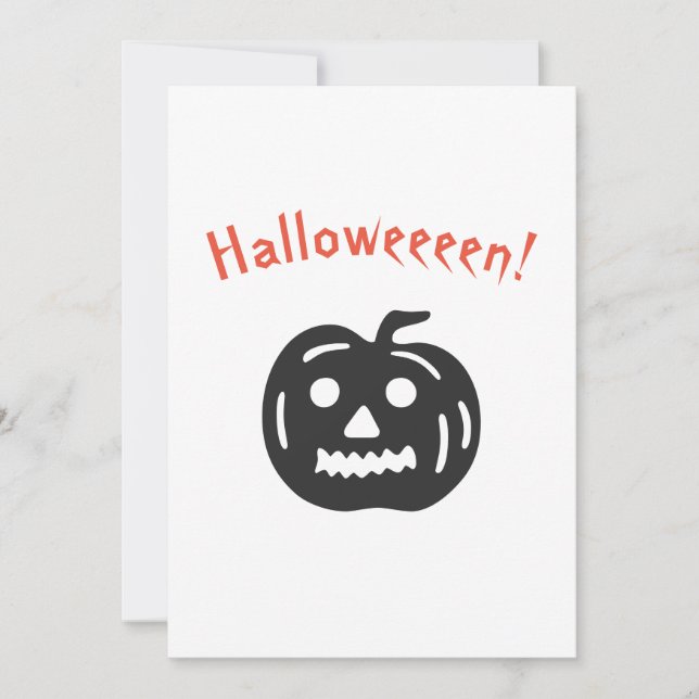 Invitación Fiesta de calabaza Halloween Spooky negro y Naranj (Anverso)