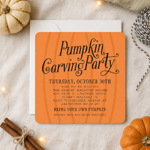 Invitación Fiesta de Calabaza Naranja de Otoño Halloween