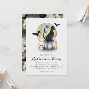 Invitación Fiesta de calabaza para gatos espantado de Hallowe