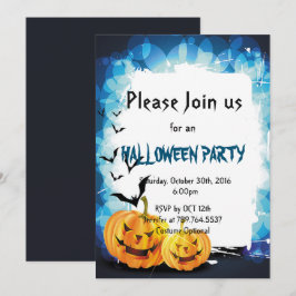 Invitación Fiesta de calabaza y murciélago de Halloween