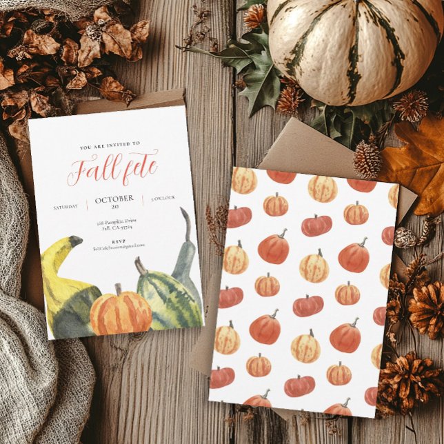 Invitación Fiesta de calabazas blancas de otoño (Subido por el creador)