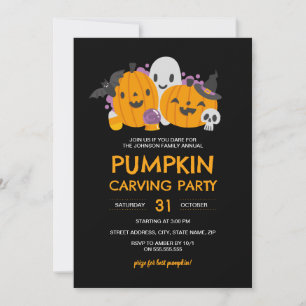 Invitación Fiesta de Calabazas Talladas de Halloween