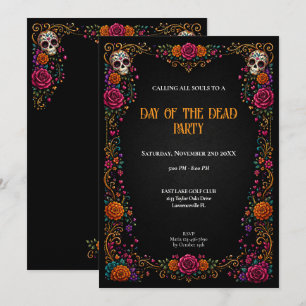 Invitación Fiesta de Calaveras de Azúcar Día de Muertos
