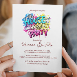 Invitación Fiesta de calentamiento de casa con estilo de graf