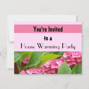 Invitación Fiesta de Calentamiento de Casa de Hortensia Rosa