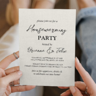Invitación Fiesta de Calentamiento de Casa Sencilla y Elegant