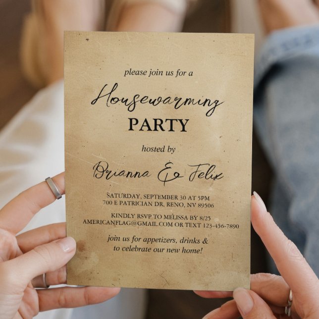 Invitación Fiesta de Calentamiento de Casa Sencilla y Elegant (Subido por el creador)
