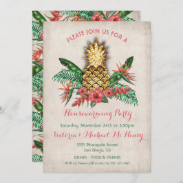 Invitación Fiesta de Calentamiento de Casa Tropical de Piña D
