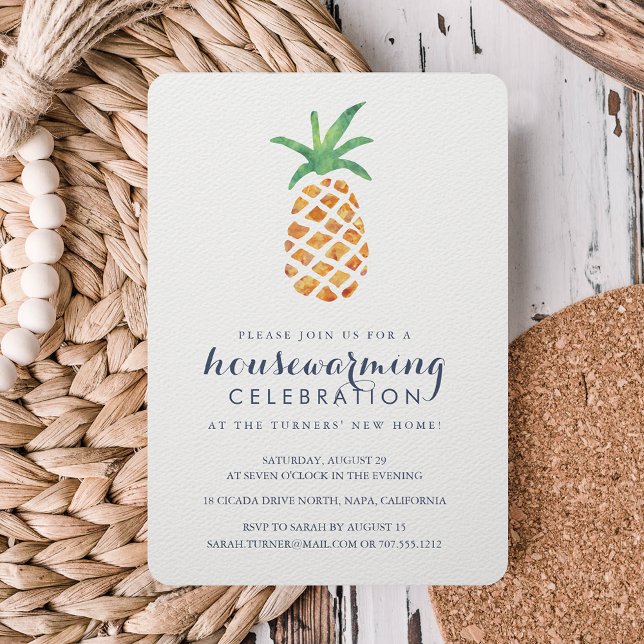 Invitación Fiesta de Calentamiento de Casas de Pineapple Trop (Subido por el creador)