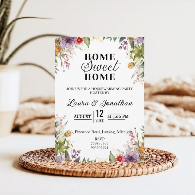 Invitación Fiesta de Calentamiento de Hogares Florales (Subido por el creador)