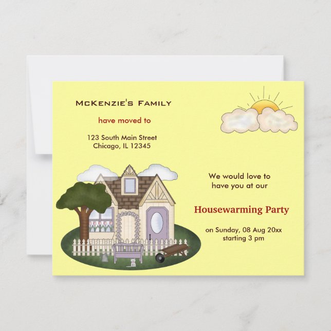 Invitación Fiesta de calentamiento de la casa (Anverso)