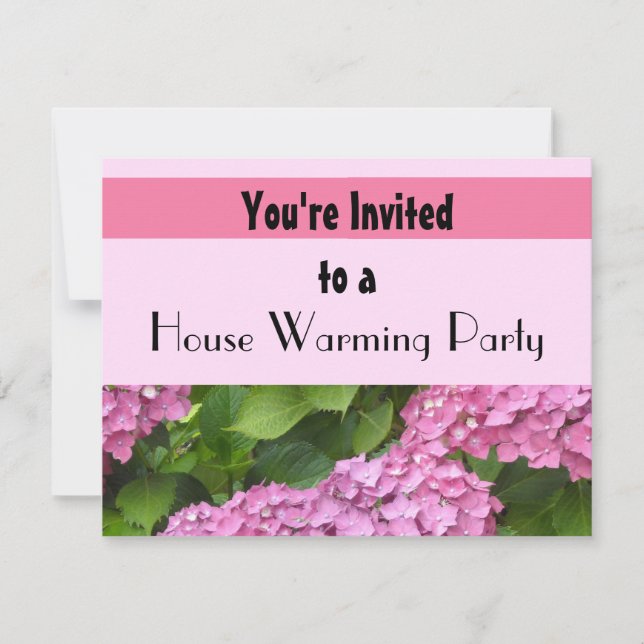 Invitación Fiesta De Calentamiento De La Casa De Hydrangea Ro (Anverso)