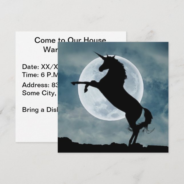 Invitación Fiesta de Calentamiento de la Casa de la Luna Llen (Anverso / Reverso)