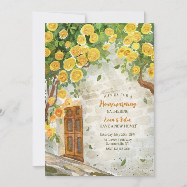 Invitación Fiesta de calentamiento de la casa de la puerta de (Anverso)