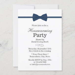 Invitación Fiesta de calentamiento de la casa de Navy Blue Bo