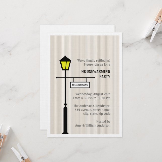Invitación Fiesta de calentamiento de la casa en la posición  (Anverso/Reverso In Situ)