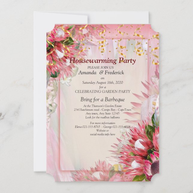 Invitación Fiesta de Calentamiento de la Houscalentamiento de (Anverso)